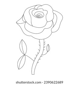 Continous Beautiful rose flowers single line drawing vector art