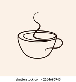 continous line art drawing coffee symbol