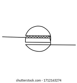 Kontinuierliche Zeichnung von Burger, einer Linie, Lebensmitteldesign, Vektorillustration-Illustration