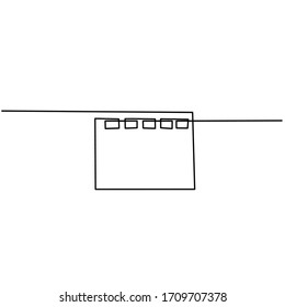 continous line drawing of calender, single line, vector ilustration