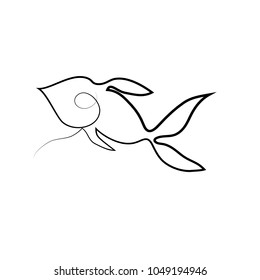 Continous Line Drawing Fish Vector Eps10 Stock Vector (Royalty Free ...