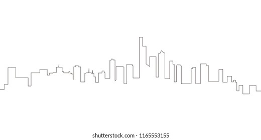 Continous line skyline of Manhattan. Vector illustration design