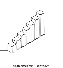 Continous line vector illustration for growth business symbol.