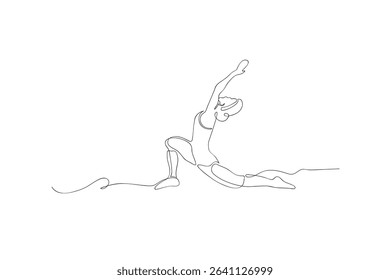 Continous One Line Drawing Yoga Line Art. International yoga day. Yoga postures. Woman practicing meditation and relaxsasi. Single line drawing. Vector illustration.