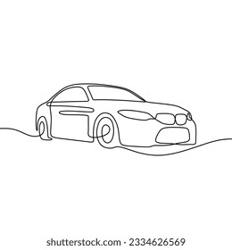 continous single line art car automotive black line conceptual