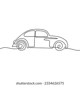 continous single line art car automotive black line conceptual