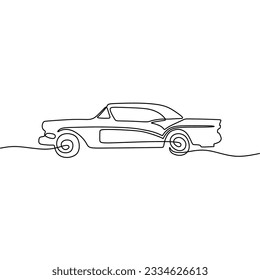 continous single line art car automotive black line conceptual