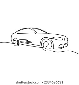 continous single line art car automotive black line conceptual