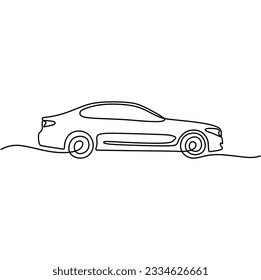 línea continua de arte simple auto automoción línea negra conceptual