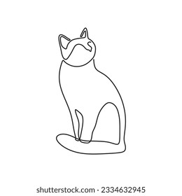 Kontinuierliche Single-line-Kunstkatze