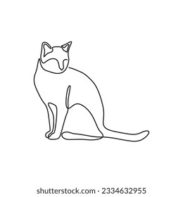 Kontinuierliche Single-line-Kunstkatze