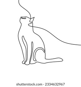 Kontinuierliche Single-line-Kunstkatze