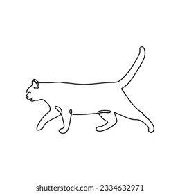 Kontinuierliche Single-line-Kunstkatze