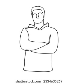 continous single line art man black line conceptual