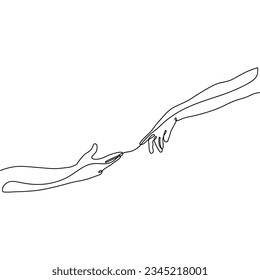 Continous Single Lineart Hand With Pose