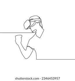 Hombre de un solo linearo continental jugando con un dispositivo VR