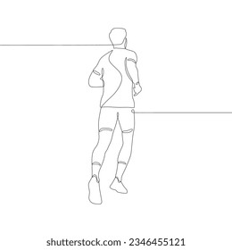 Continous single lineart of a person jogging