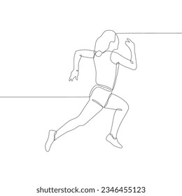 Continous single lineart of a person jogging