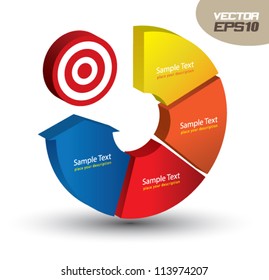 continual circle arrow 3D, can use for business concept, education diagram, brochure object.