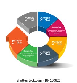 Continual circle arrow graph, business vector