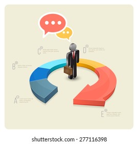 Continual circle arrow multicolor, graph, infographic, business plan, education, can use for business concept, education diagram, brochure object.