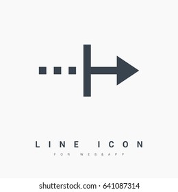 continue arrow line vector icon