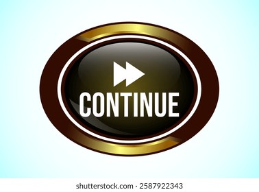 Continue button design illustration, Continue icon suitable for mobile app, and website UI design