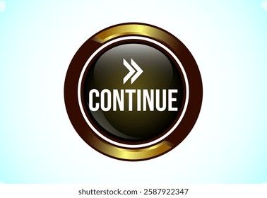 Continue button design illustration, Continue icon suitable for mobile app, and website UI design