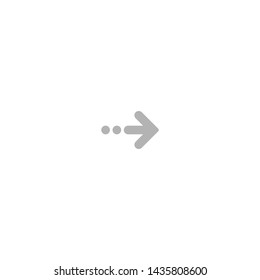 Continue icon.  grey rounded right arrow and three dots icon. Isolated on white. Next sign. look directory