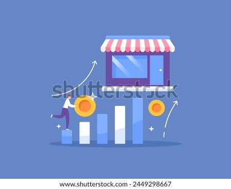 Continue to improve and develop the business. efforts to help to improve small medium enterprises or SMEs. investment and provide capital for new ventures. flat style illustration concept design