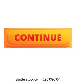 Continue interface button icon. Cartoon of Continue interface button vector icon for web design isolated on white background