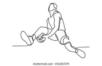 Continue line of basketball player dunking