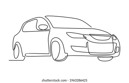 Continue line of car vector illustration