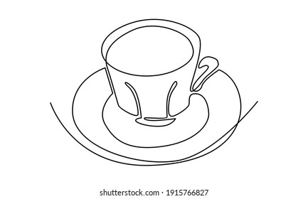 Continue line of a cup coffee icon