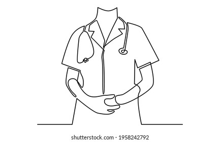 Continue line of doctor vector illustration