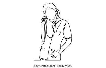 Continue line of doctor woman