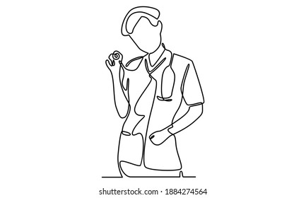 Continue line of doctor woman