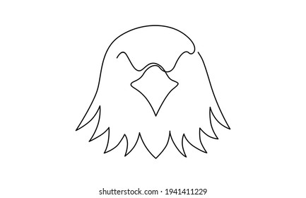Continue line of eagle vector illustration design