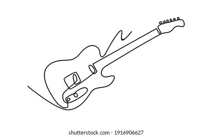 Continue line of electric guitar icon