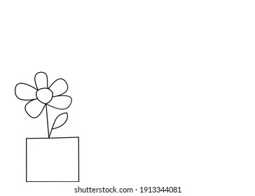 Continuar línea de flor sobre fondo blanco 
