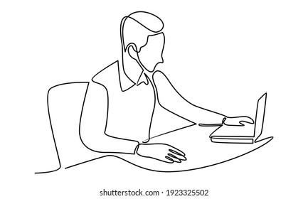 Continue line of freelancer work from home office