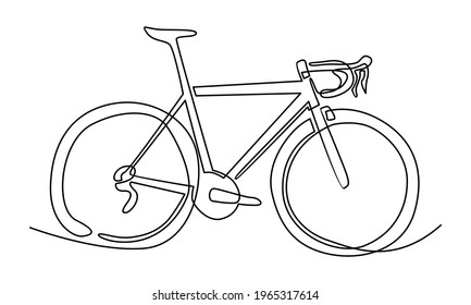 Continue line of mountain bike vector illustration