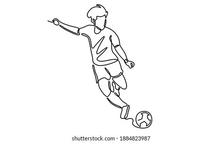 Continue line of soccer player