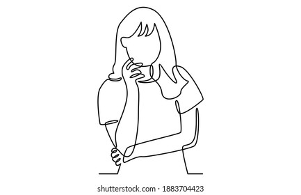 Continue line of thinking woman looking away
