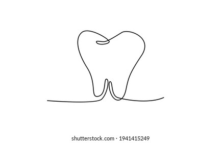 Continue line of tooth vector illustration design