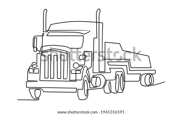 Continue line of truck\
vector illustration