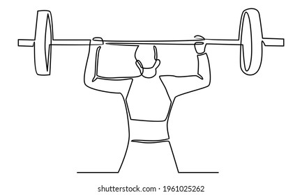 Continue line of weightlifting vector illustration