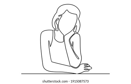 Continue line of woman sleeping