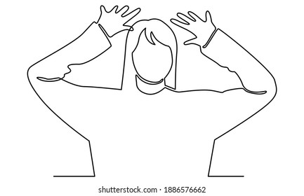 Continue line of woman waving hand