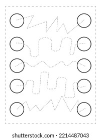 Continue the pattern  with pen, dotted line practice worksheet for preschoolers  